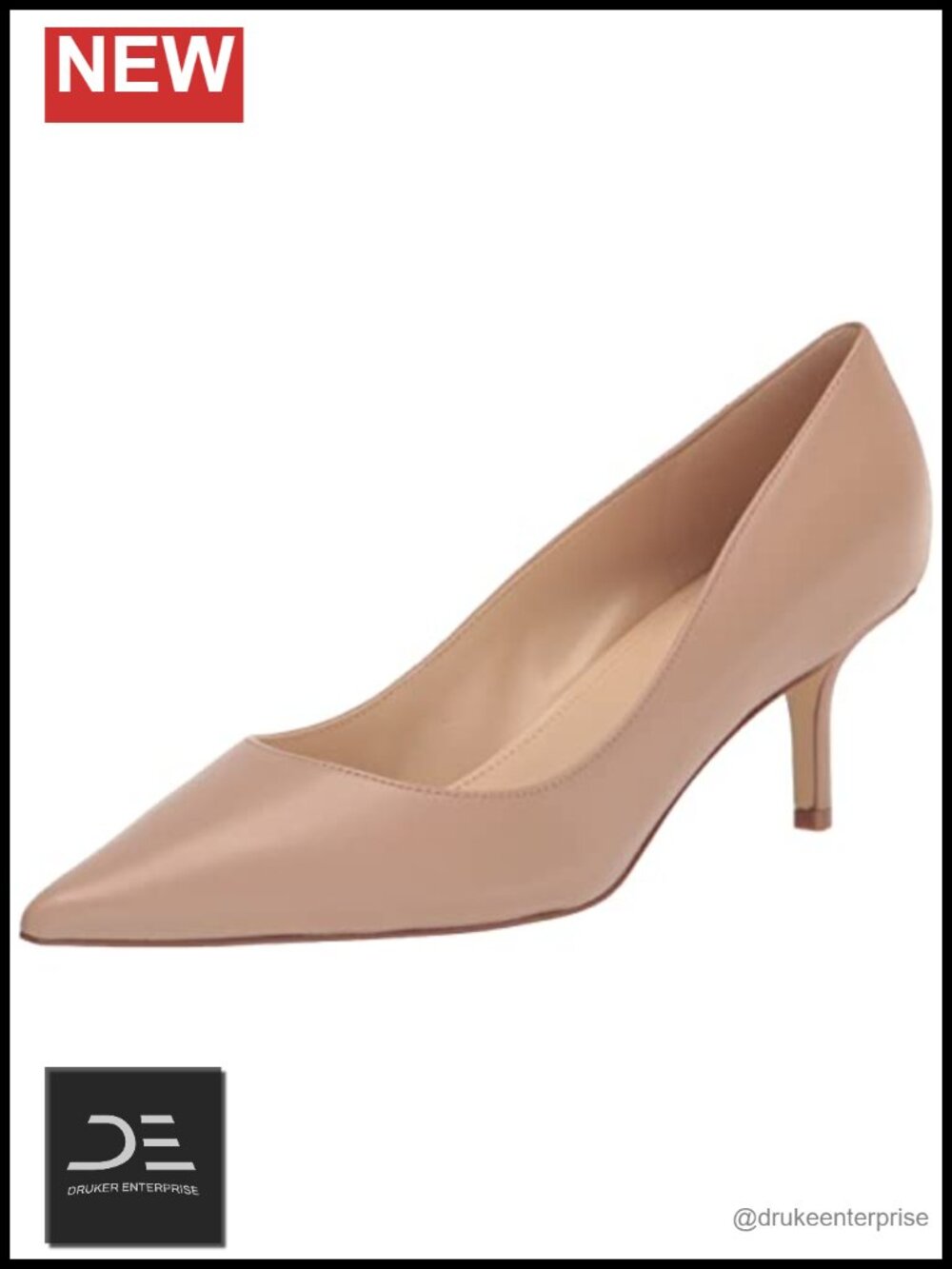 Marc Fisher Alola Pointed Toe Kitten Heel Slip On Pumps Leather